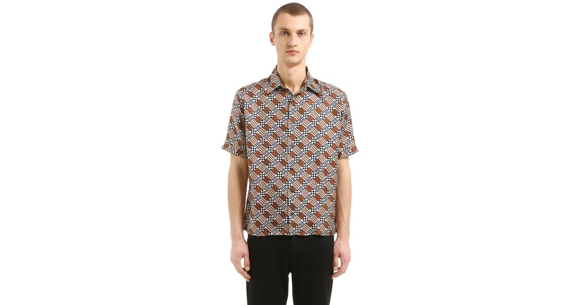 Fendi Signature Ff Silk Satin 70's Shirt in Brown for Men | Lyst