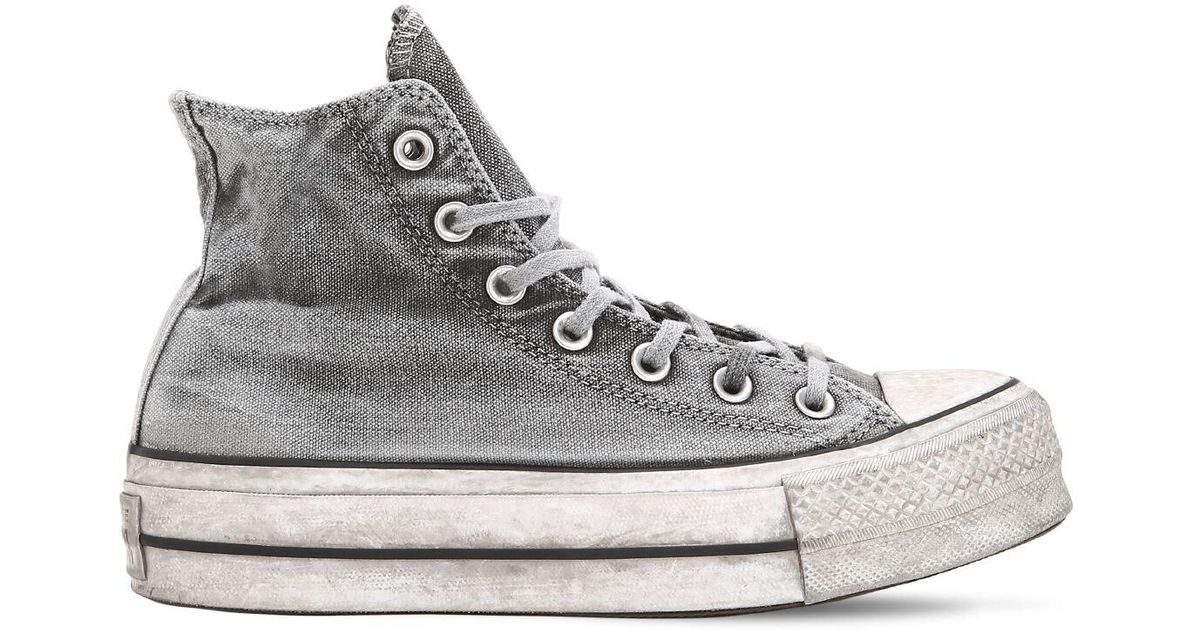 Converse Chuck Taylor High Lift Canvas Sneakers in Grey (Gray) | Lyst