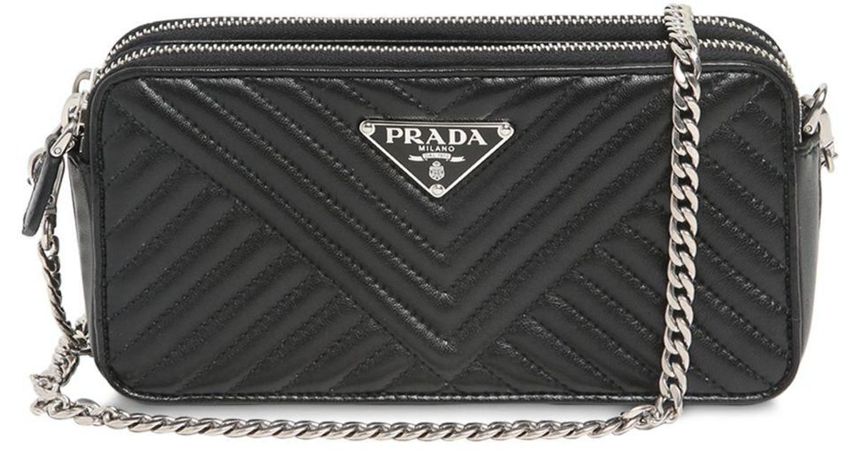 prada nappa leather mini shoulder bag