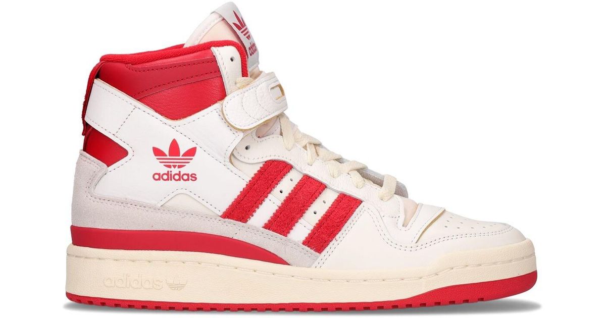 adidas Originals Leather Forum 84 Hi Sneakers in Red | Lyst Australia