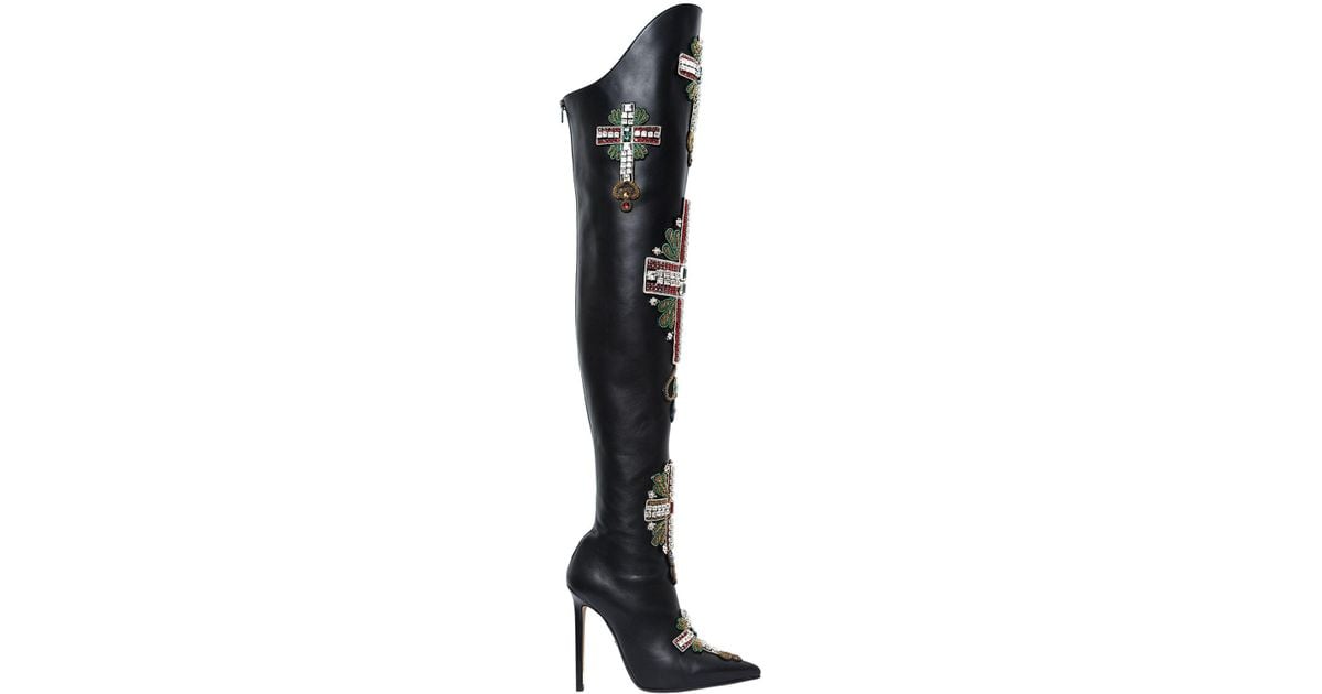 versace leather boots
