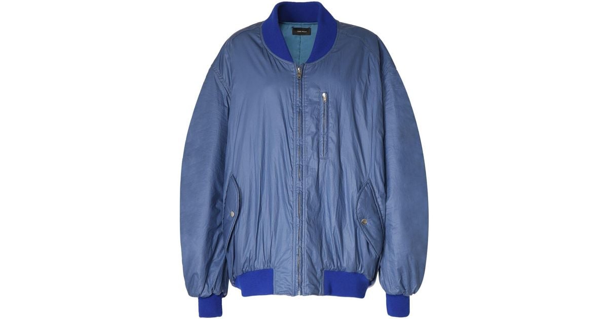 Isabel Marant Kayama Cotton Bomber Jacket in Blue | Lyst