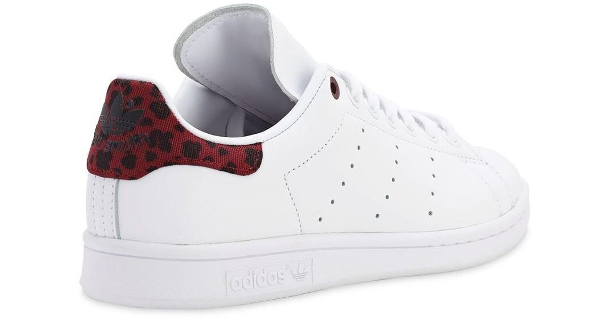 adidas Originals Stan Smith Leather Sneakers in White/Bordeaux (White) -  Lyst