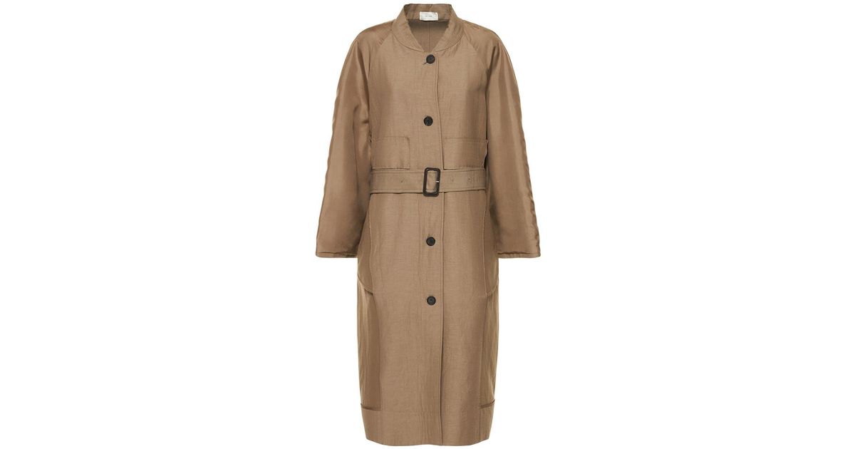 The Row Evia Wool Double Scarf Trench Coat | Lyst