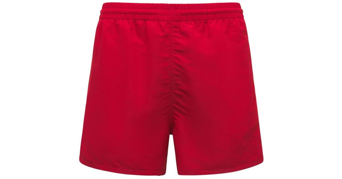 Balenciaga Logo Nylon Swim Shorts in Red for Men | Lyst Canada