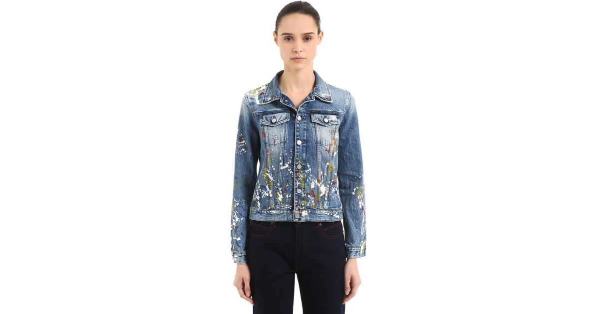 calvin klein painted denim jacket