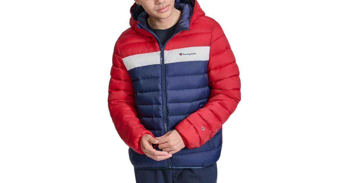 Mens Jacket Red Champion Bubble Jacket Men's Champion X NASA