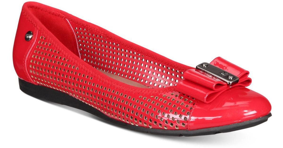 anne klein red flats