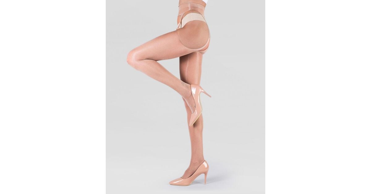 LECHERY Lustrous Silky Shiny Sheer Suspender Crotchless High-waist