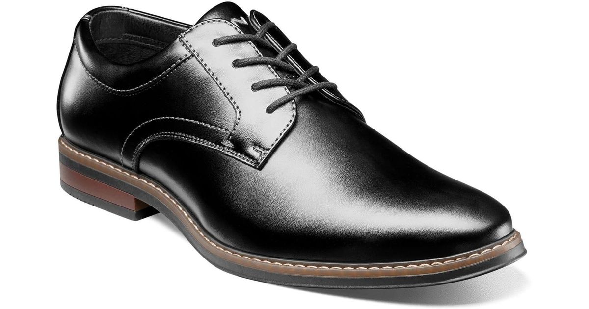 Nunn Bush Otto Plain Toe Oxford Shoes Comfort Leather Black