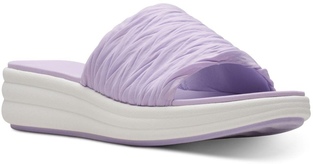 Clarks Drift Petal Lilac Slipon Platform Slide Sandals in Purple Lyst