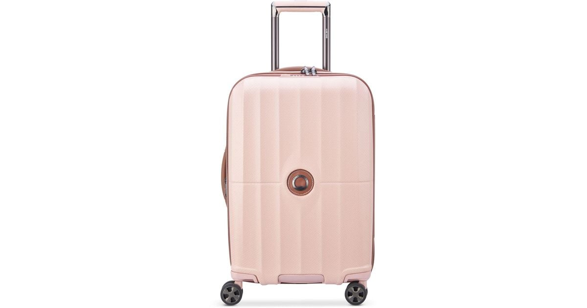 Delsey Leather St. Tropez 21" Hardside Carryon Spinner in Pink Lyst