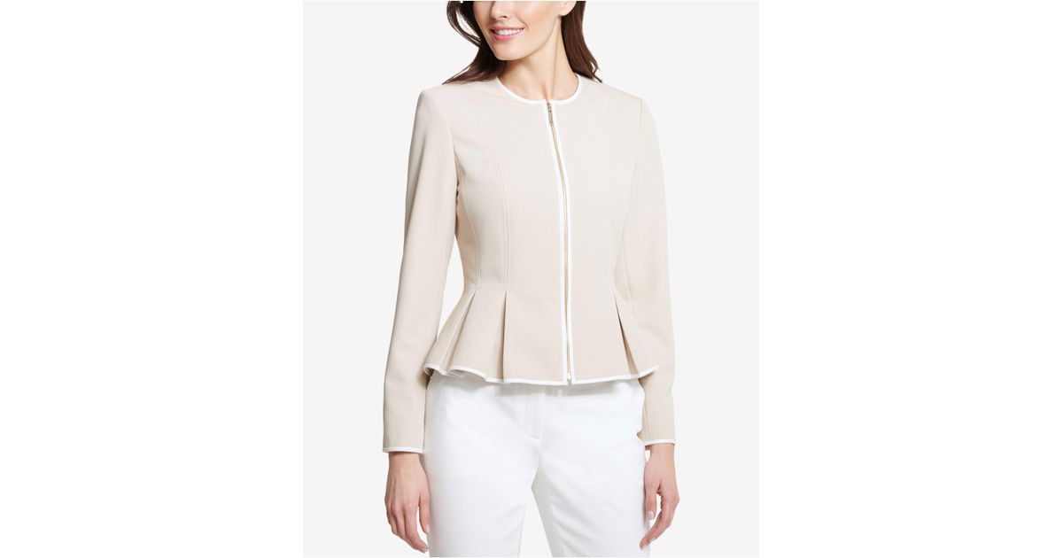 tommy hilfiger zip front peplum jacket