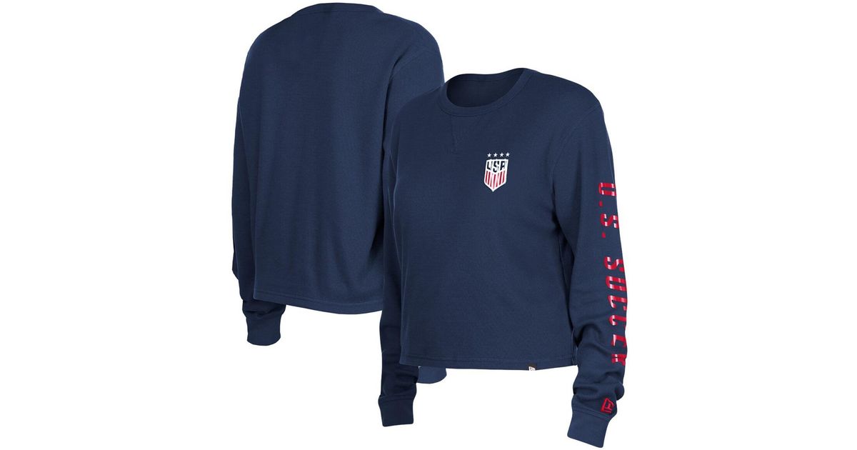 KTZ 5th & Ocean By Uswnt Athleisure Thermal Cropped Long Sleeve T-shirt ...
