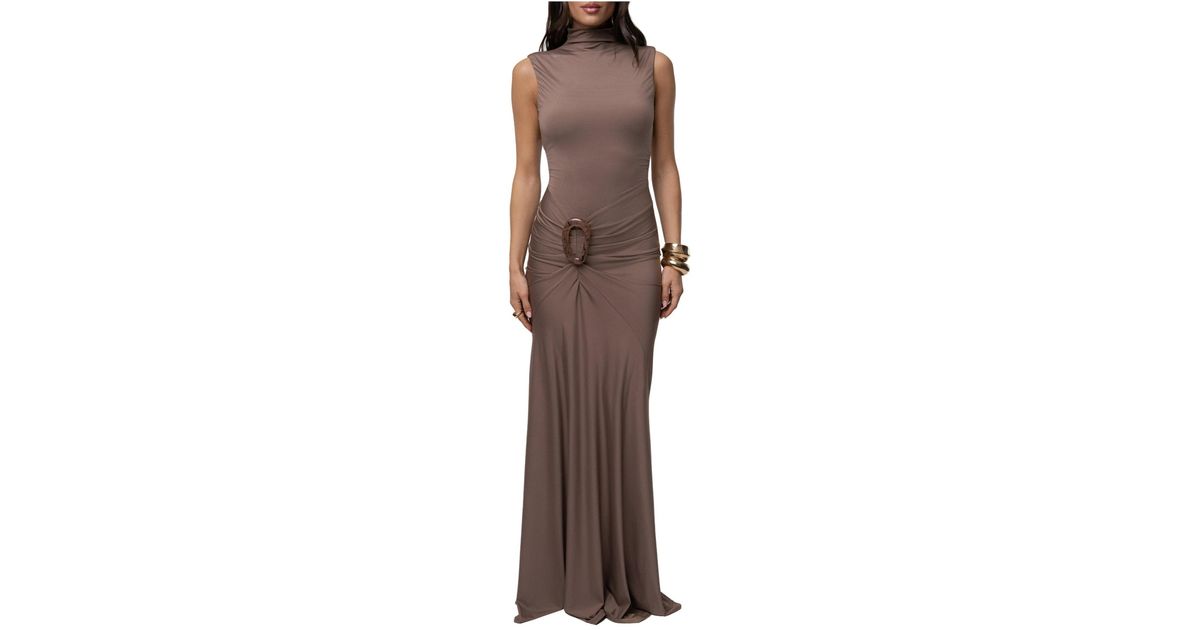 JLUXLABEL Kora Sleeveless Maxi Dress in Brown | Lyst