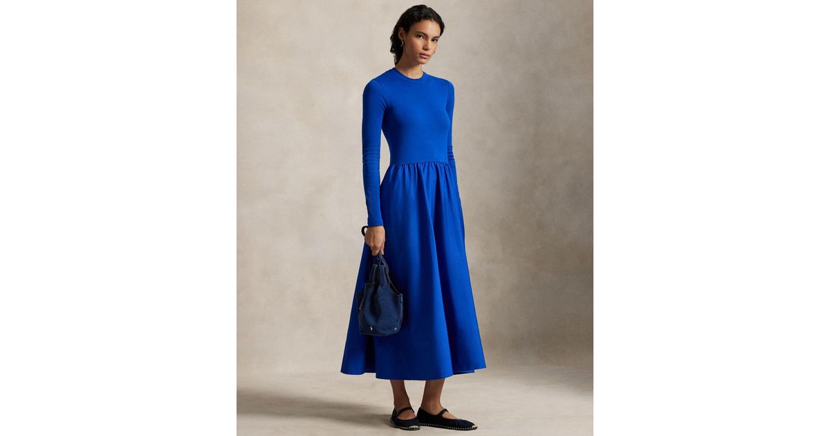 polo ralph lauren cotton long sleeve dress Cotton Long-Sleeve Dress