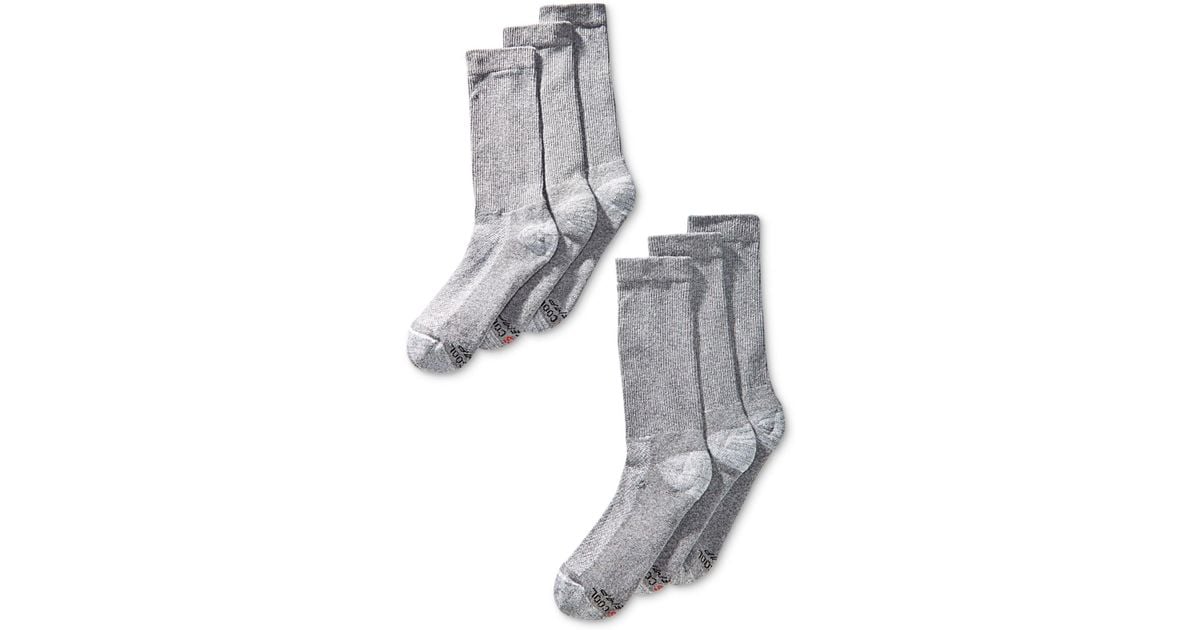 Hanes 6pk. Xtemp Crew Socks in Gray for Men Lyst