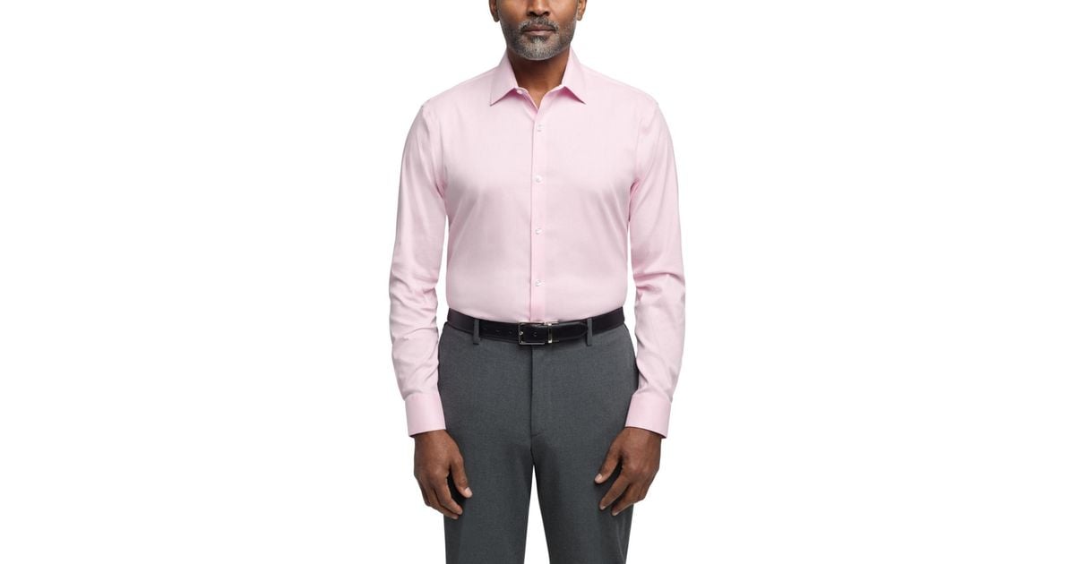 Calvin Klein Extra Slim Fit Dress Shirt in Pink for Men | Lyst