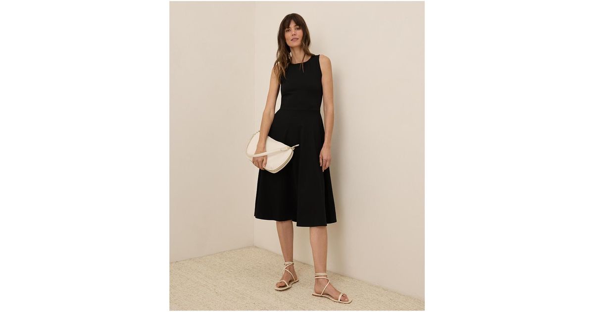 Pact Organic Cotton Fit & Flare Keyhole Back Dress in Black | Lyst