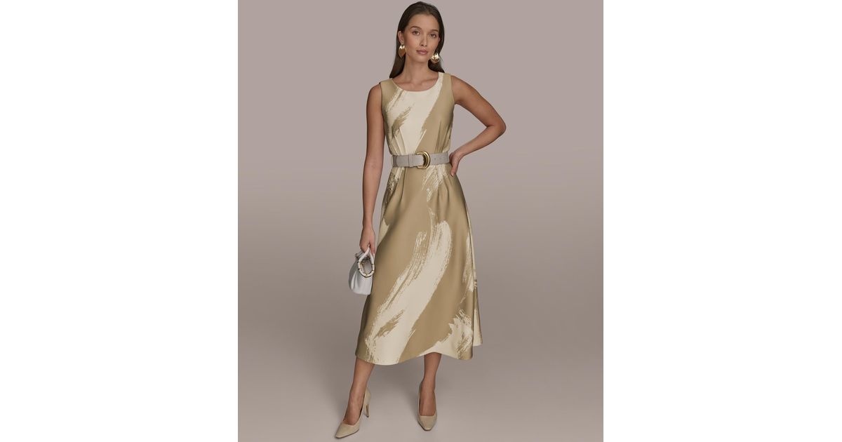 【Donna Karan New York】Brushstroke Midi Dress Brush Stroke Sheath Dress | Donna Karan