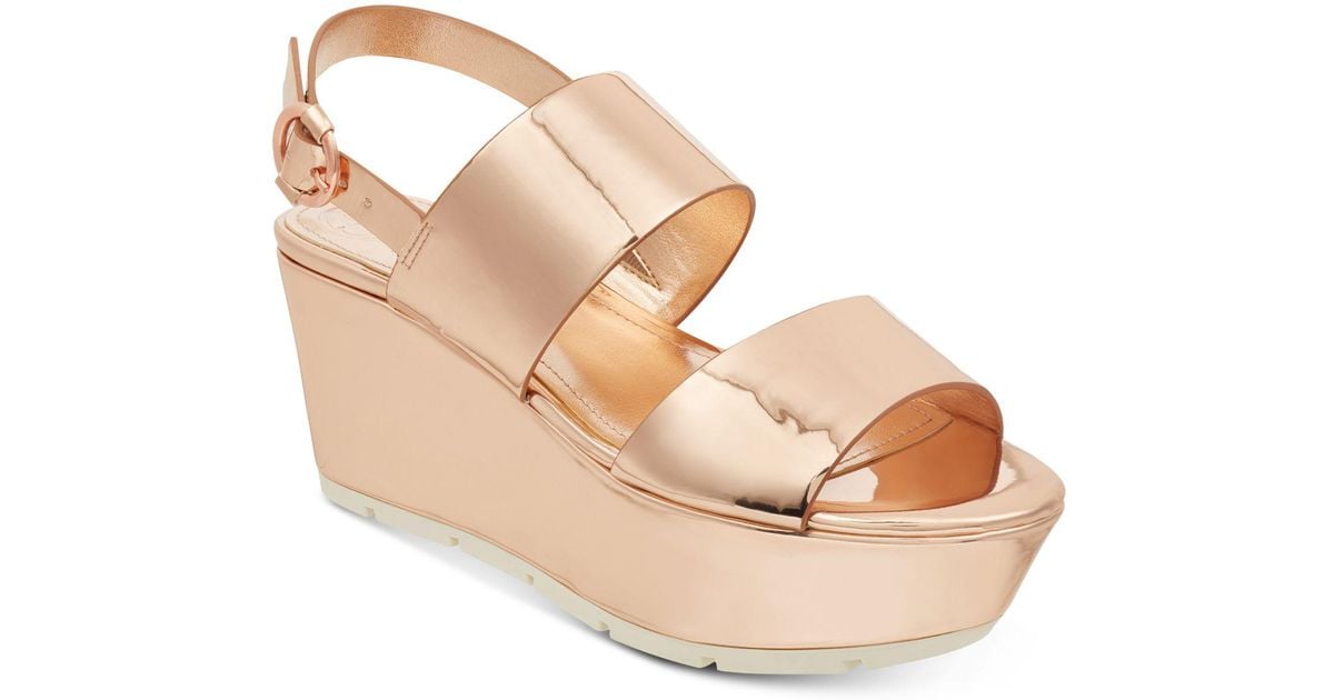 gold flatform sandals