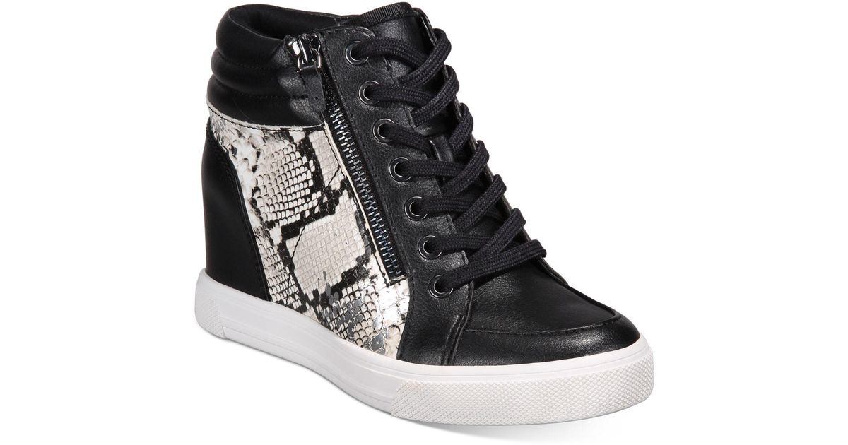 aldo black wedge sneakers