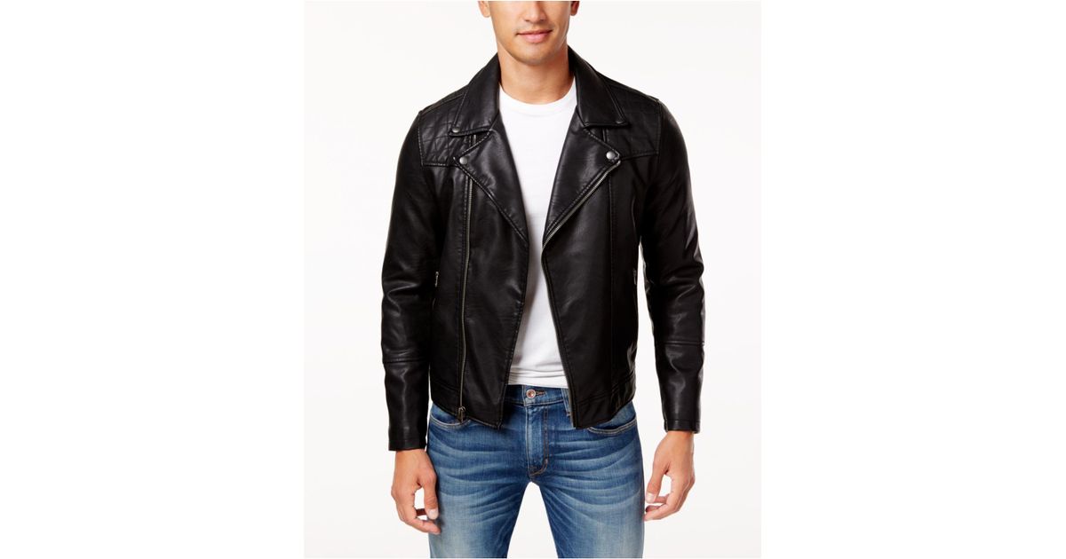 Levi S Black Men Faux Leather Moto Jacket For