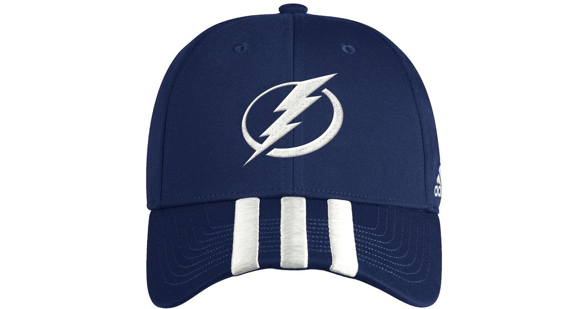 adidas Tampa Bay Lightning Locker Room Three Stripe Adjustable Hat in
