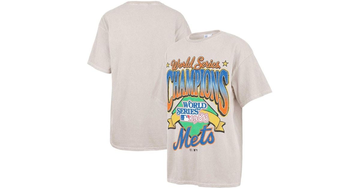 47 Brand Cream New York Mets 1986 World Series Champions Vibe Check Vintage like Tubular Boyfriend T shirt in White Lyst