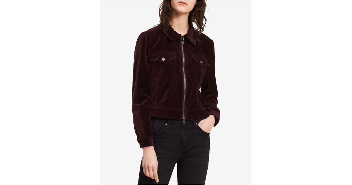 velvet trucker jacket womens