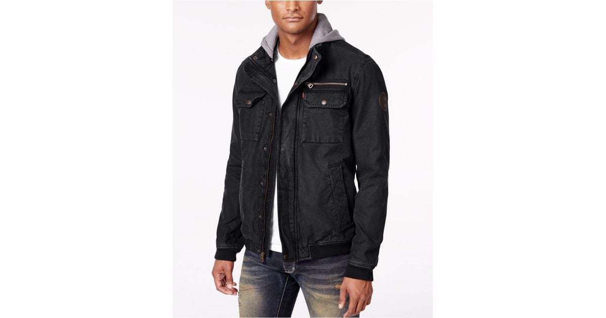 levi's hooded bomber jacket
