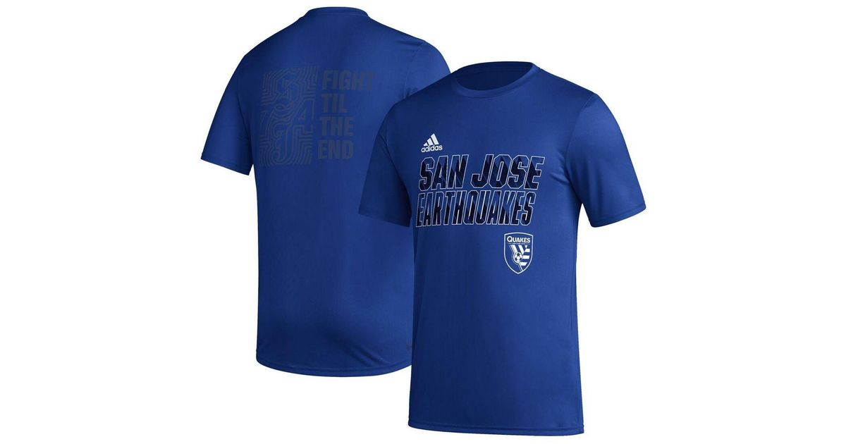 adidas Blue San Jose Earthquakes Team Jersey Hook Aeroready T-shirt for ...