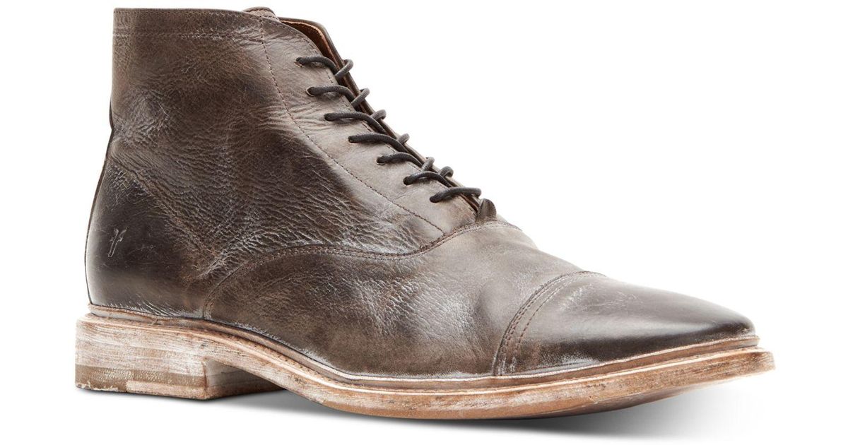 Frye Leather Paul Lace-up Boots in Slate (Brown) for Men - Lyst