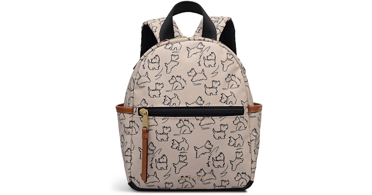 Mini Zip Radley Sketch Street Mini Zip Top Backpack in Gray | Lyst