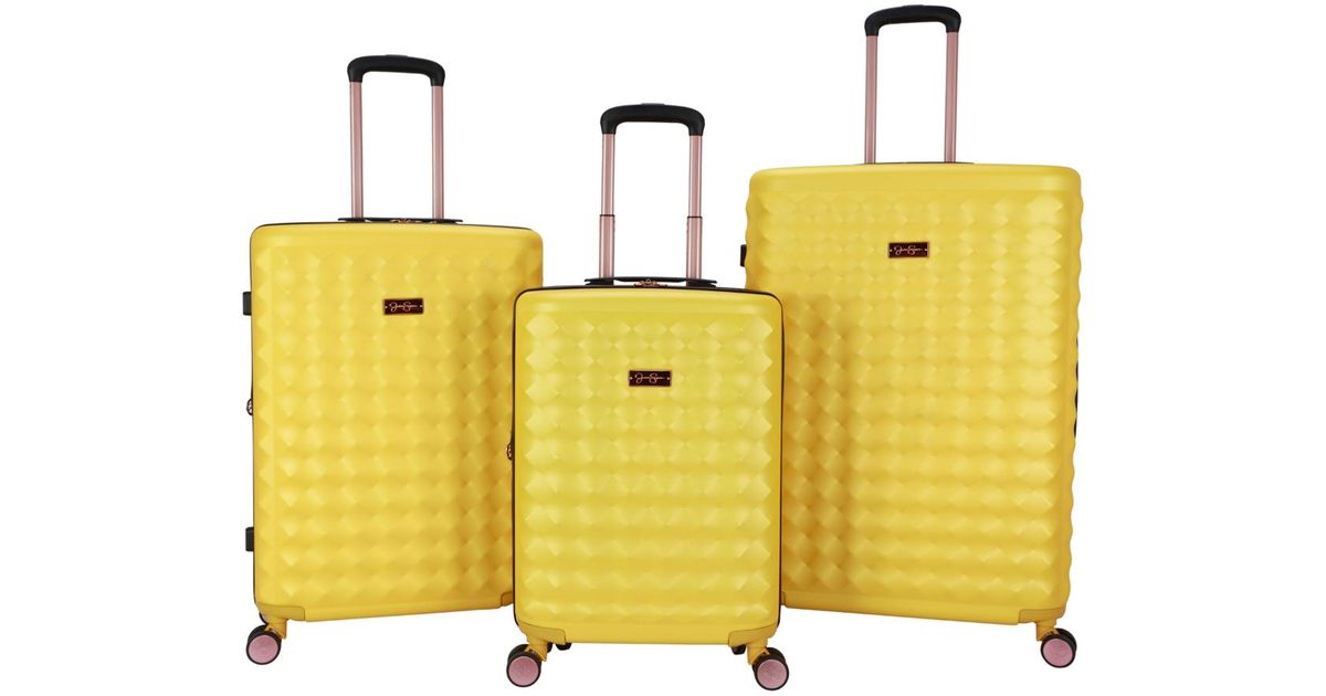 Jessica Simpson Vibrance 3 Piece Hardside luggage Set in Yellow Lyst