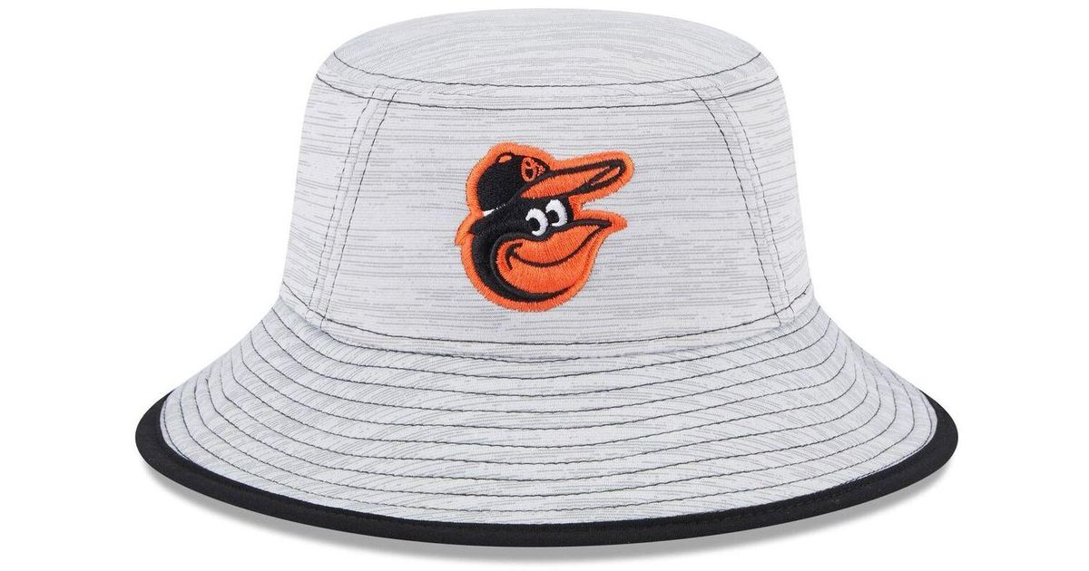 KTZ Gray Baltimore Orioles Game Bucket Hat in White for Men Lyst