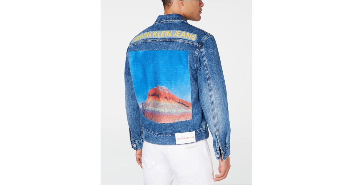 calvin klein printed denim jacket