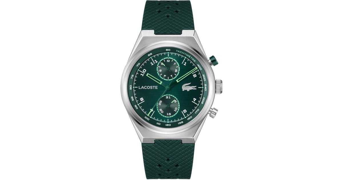 Lacoste Line Racer Silicone Strap Watch in Green for Men | Lyst