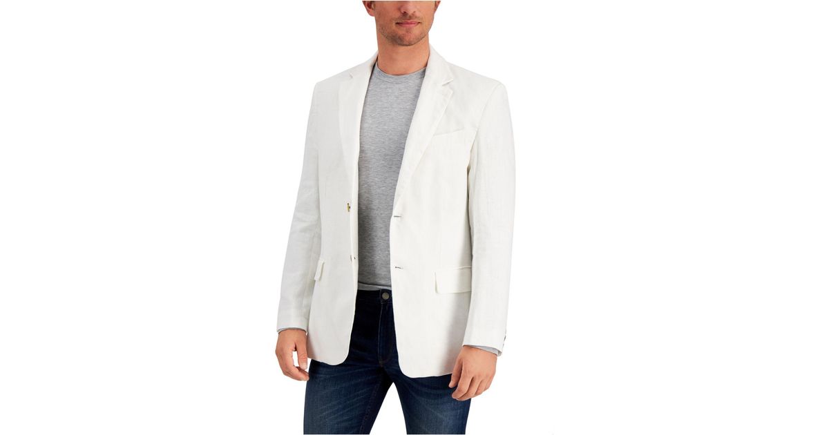 Club Room Linen Blazer, Created For Macy's in White for Men Lyst