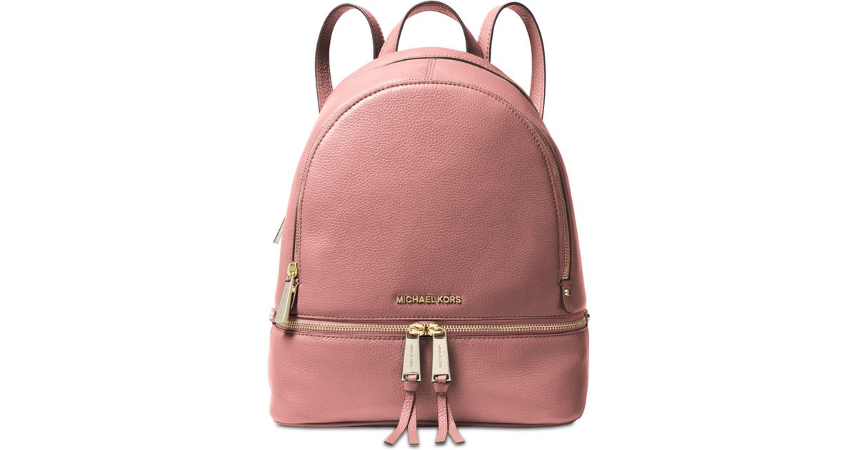 rose gold leather backpack