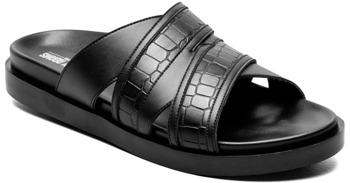 Stacy Adams Mondo Open Toe Slide Sandals in Black for Men Lyst