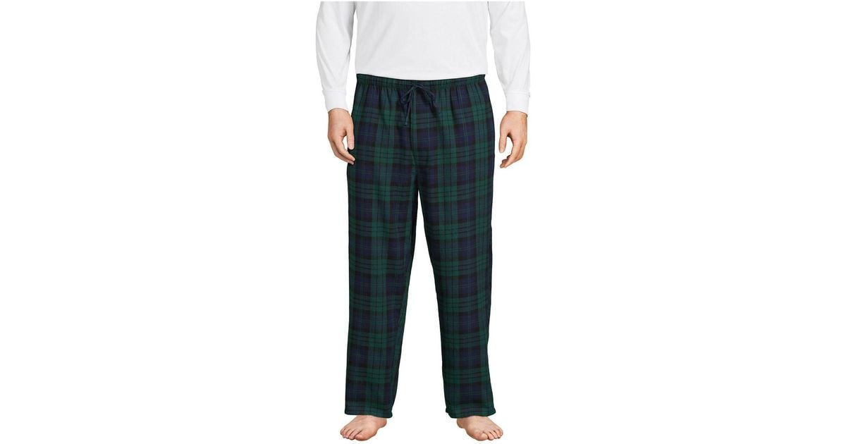 Lands' End Big And Tall Flannel Pajama Pants in Blue for Men Lyst