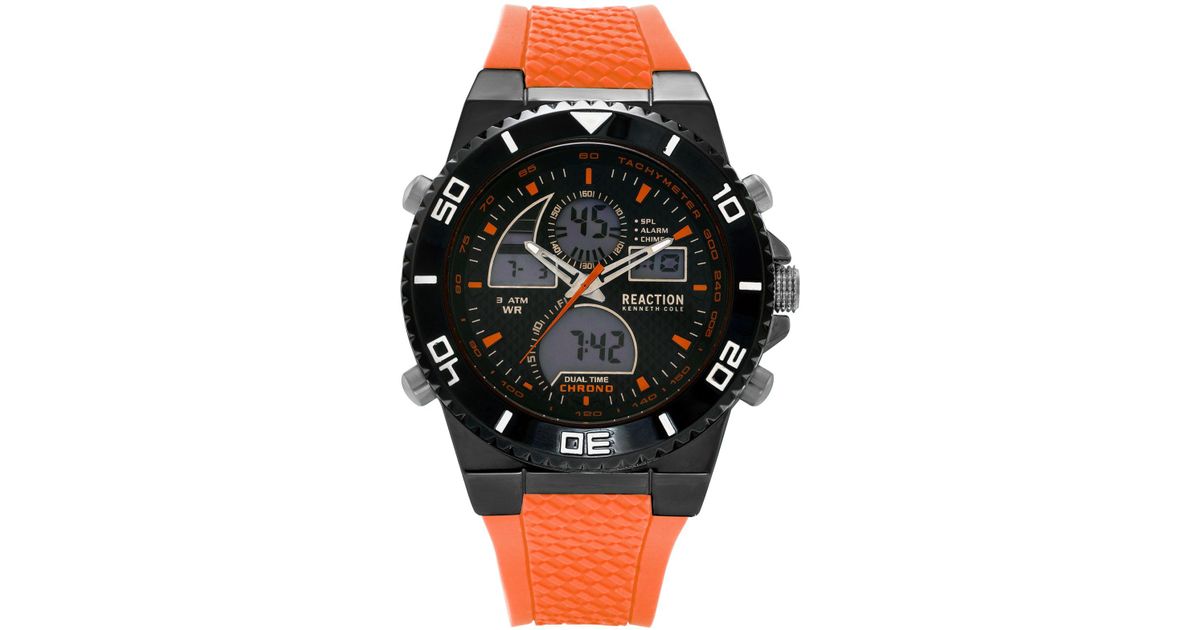 Kenneth Cole Reaction Analog-digital Chronograph Orange Silicone Strap ...