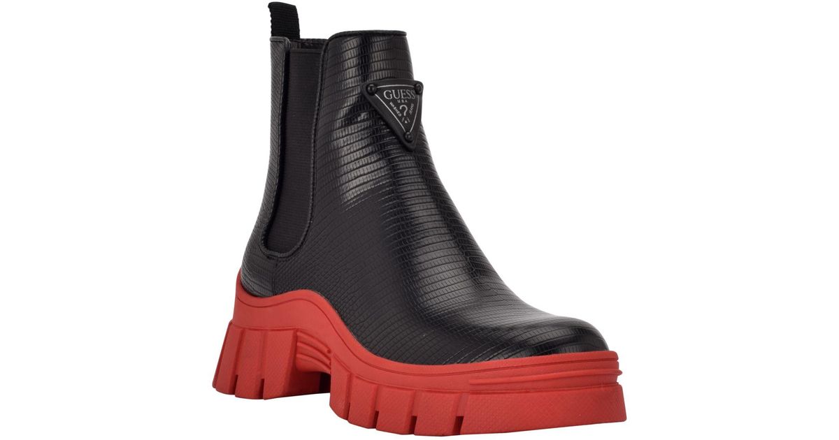 guess women's hestia lug sole chelsea booties