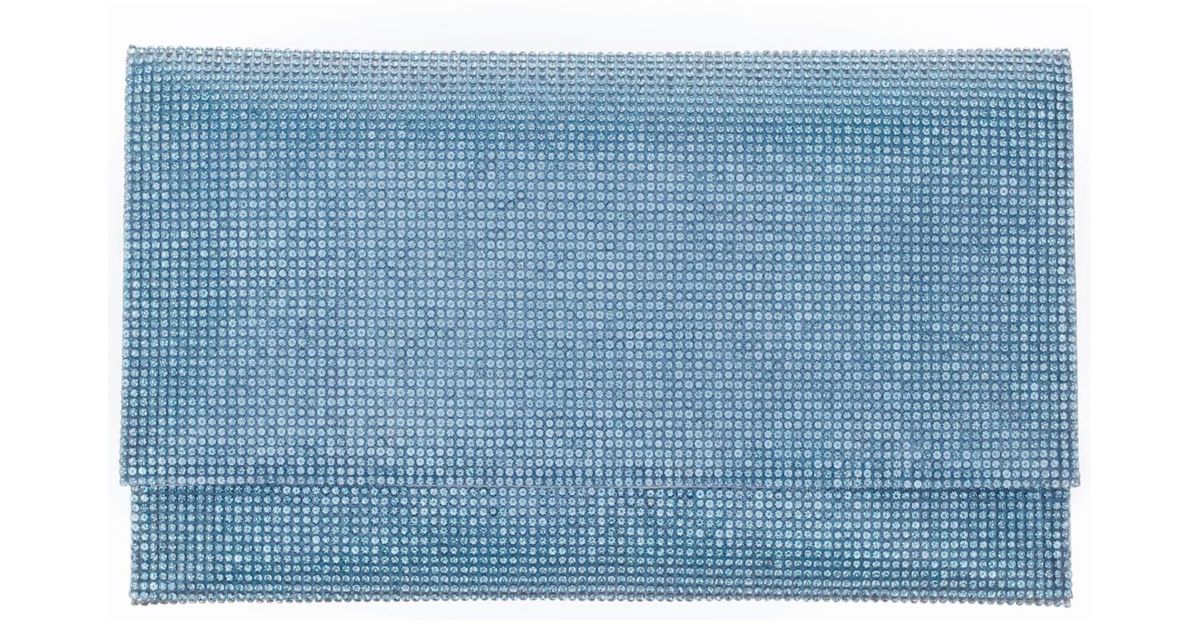 ACRYLIC BEADED CLUTCH IN BLUE