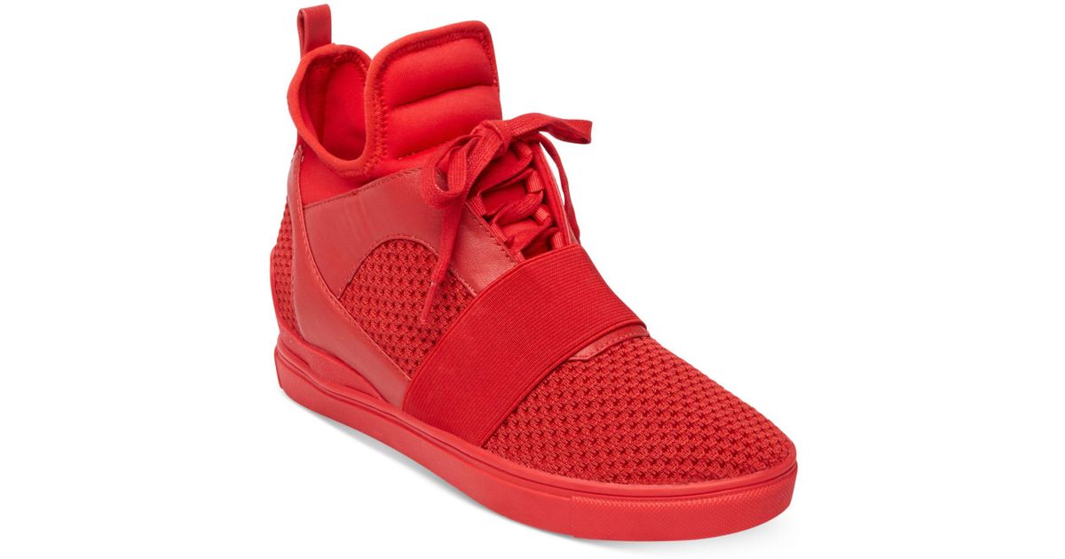 steve madden red sneakers