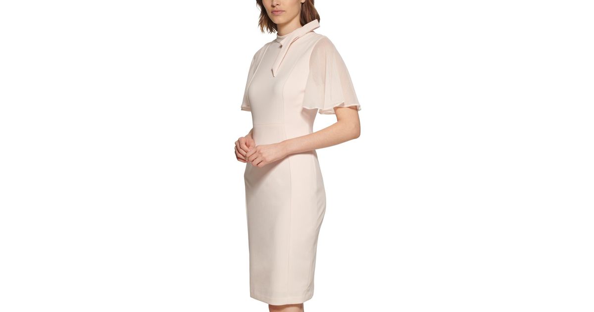 Calvin klein shoulder store tie sheath dress