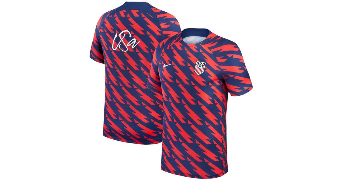 Nike Navy Usmnt 2023 Academy Pro Prematch Top in Red for Men Lyst
