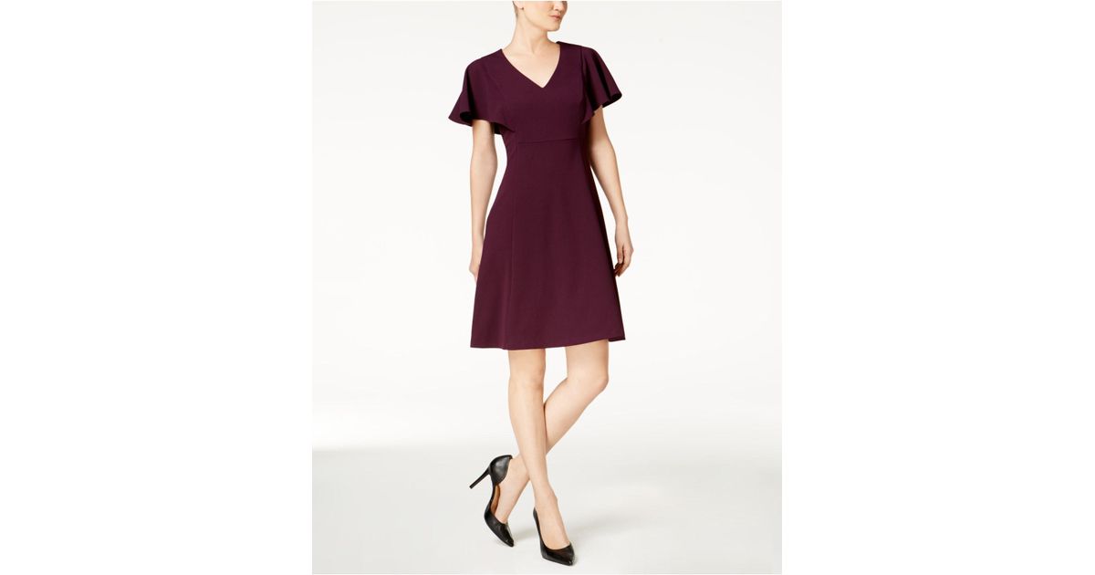 flutter sleeve a line dress