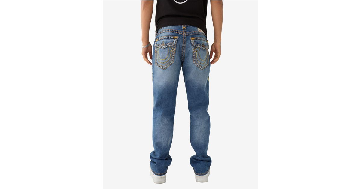 True Religion Ricky Flap Super T Straight Jeans in Blue for Men | Lyst